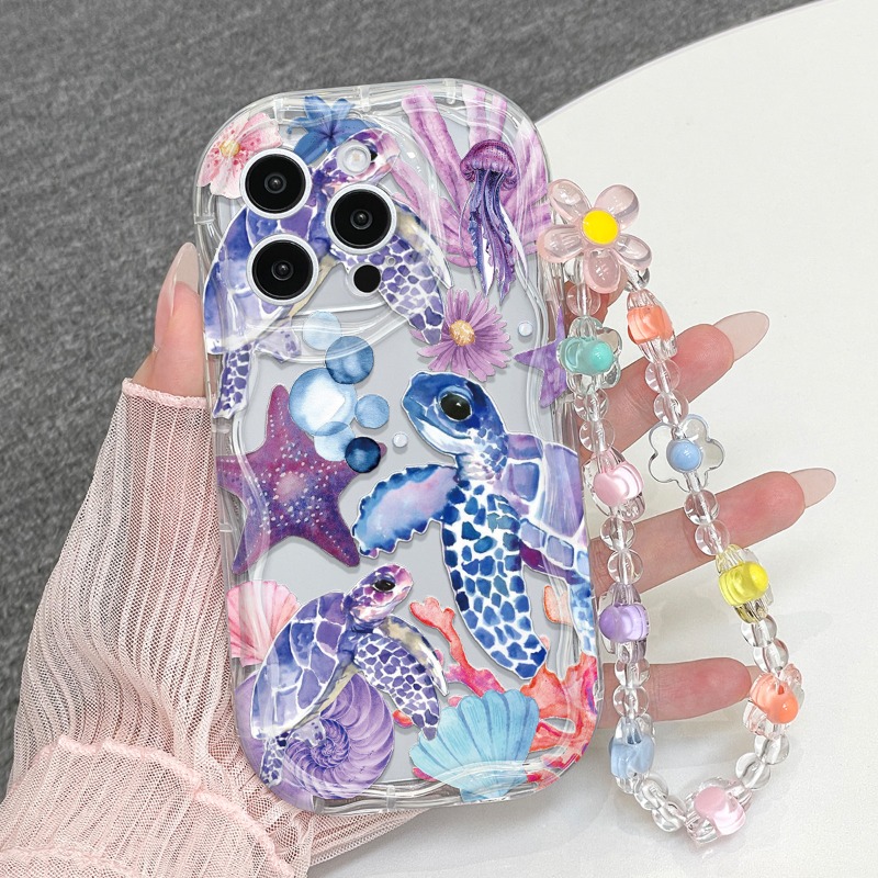 Fishing Boat Cover - 紫の亀の水中世界柄スマホケース iPhone 17 16 15 14