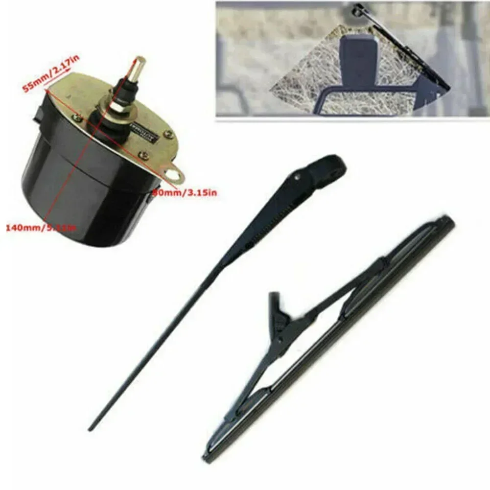 Fishing Boat Trolling Motor - ブレード付きフロントガラスワイパーモーター,12V, 45〜120 ° のこすり洗い角度,漁船,RV,ジープ,トラクター,キャラバン,ATV-UTV,新品