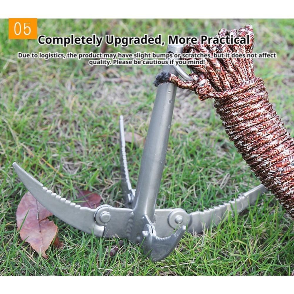 屋外グラップリングフックサバイバルツールロープ付き折りたたみ - Fishing Boat Anchor のレビューと価格
